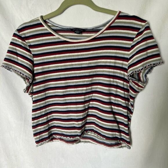 American Eagle striped baby tee size M - Picture 2 of 7